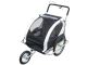 Remorque vélo 2 en 1 convertible en poussette et jogger pour deux enfants, coloris Blanc/Noir