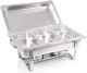 Réchaud Chauffe-plats 3x GN1/3 bain marie avec couvercle, 60x37x29cm