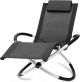 Chaise longue noire, relax de jardin, chaise de jardin, rocking chair, résistant aux intempéries, max 180kg