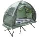 Lit de camp avec tente, sac de couchage et matelas gonflable camping