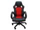 Siège baquet fauteuil de bureau rouge et noir, tissu et cuir