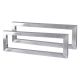 2 équerres de fixation en inox brossé pour plan de vasque, Equerres pour lavabo 50x15x3cm, Equerres pour meubles étagères