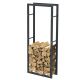 Rangement à bois en acier noir 150x60x25CM, rack pour bois de chauffage, range-bûches