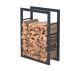 Rangement à bois en acier noir 80x60x25CM, rack pour bois de chauffage, range-bûches