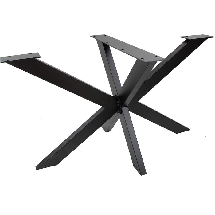 Support pied de table SPIDER en acier noir 150x78x71 Châssis de table Piétement meuble Pied en croix