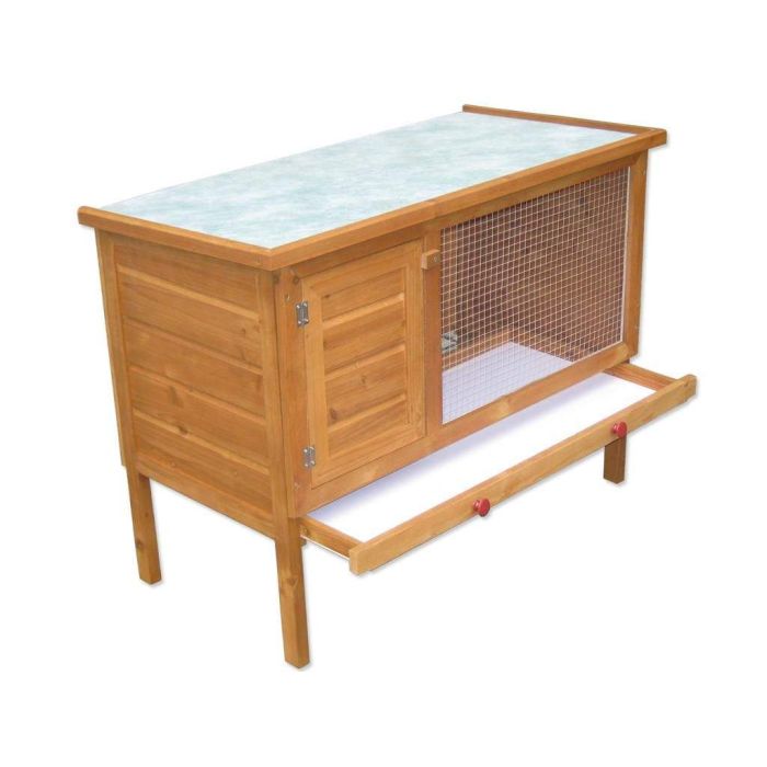 Cage pour Lapins, Clapier en bois avec porte et tiroir, 90 x 47 x 70cm 