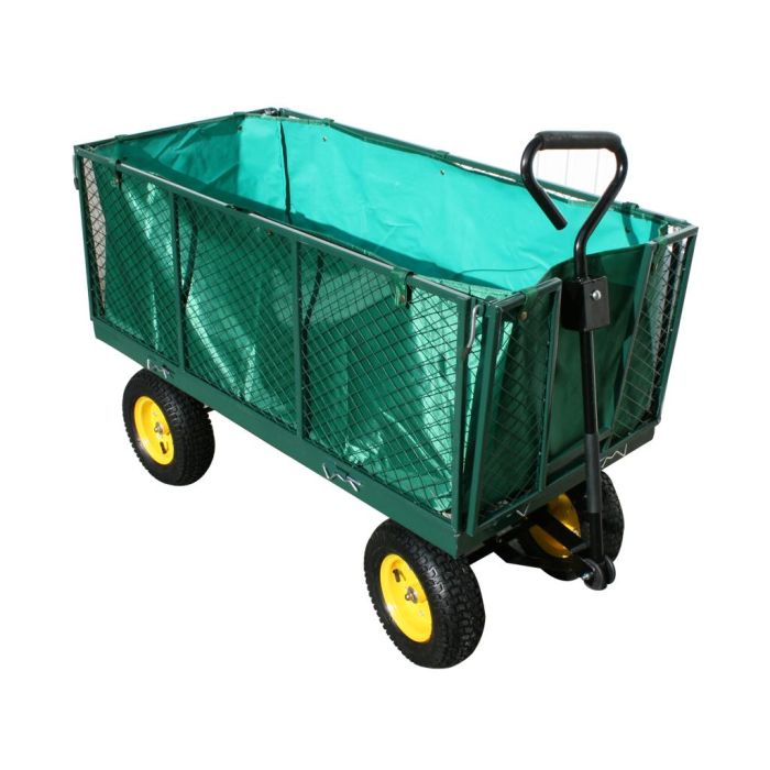Chariot de jardin XXL, remorque à main, avec bâche, cotés amovibles, Max 600Kg