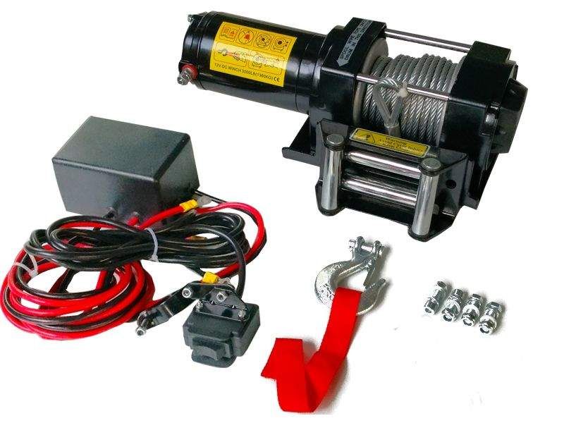 Treuil électrique 12V 1360KG 1000W, Treuil à câble longueur 9.2m Ø5.5mm