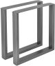 2 Pieds de table en acier gris format rectangulaire 60x72cm, Pieds pour meubles, Pieds de table métal